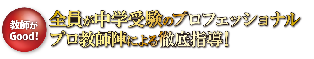 全員が中学受験のプロフェッショナル。プロ教師陣による徹底指導！